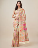 Delicate Off White Color Kashmiri Pashmina Saree