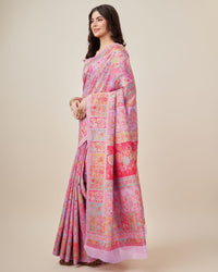 Vibrant Pink Color Kashmiri Pashmina Saree