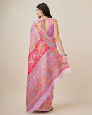 Vibrant Pink Color Kashmiri Pashmina Saree