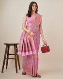 Vibrant Pink Color Kashmiri Pashmina Saree