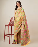 Exotic Yellow Color Kashmiri Pashmina Saree