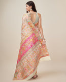 Delicate Off White Color Kashmiri Pashmina Saree