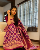 Whimsical Purple Color Art Silk Saree