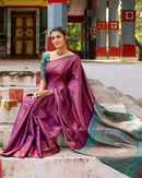 Delicate Magenta Color Art Silk Saree