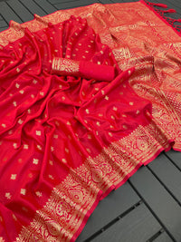 Enchanting Red Color Soft Kanjivaram Silk Saree