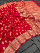 Stunning Red Color Soft Kanjivaram Silk Saree