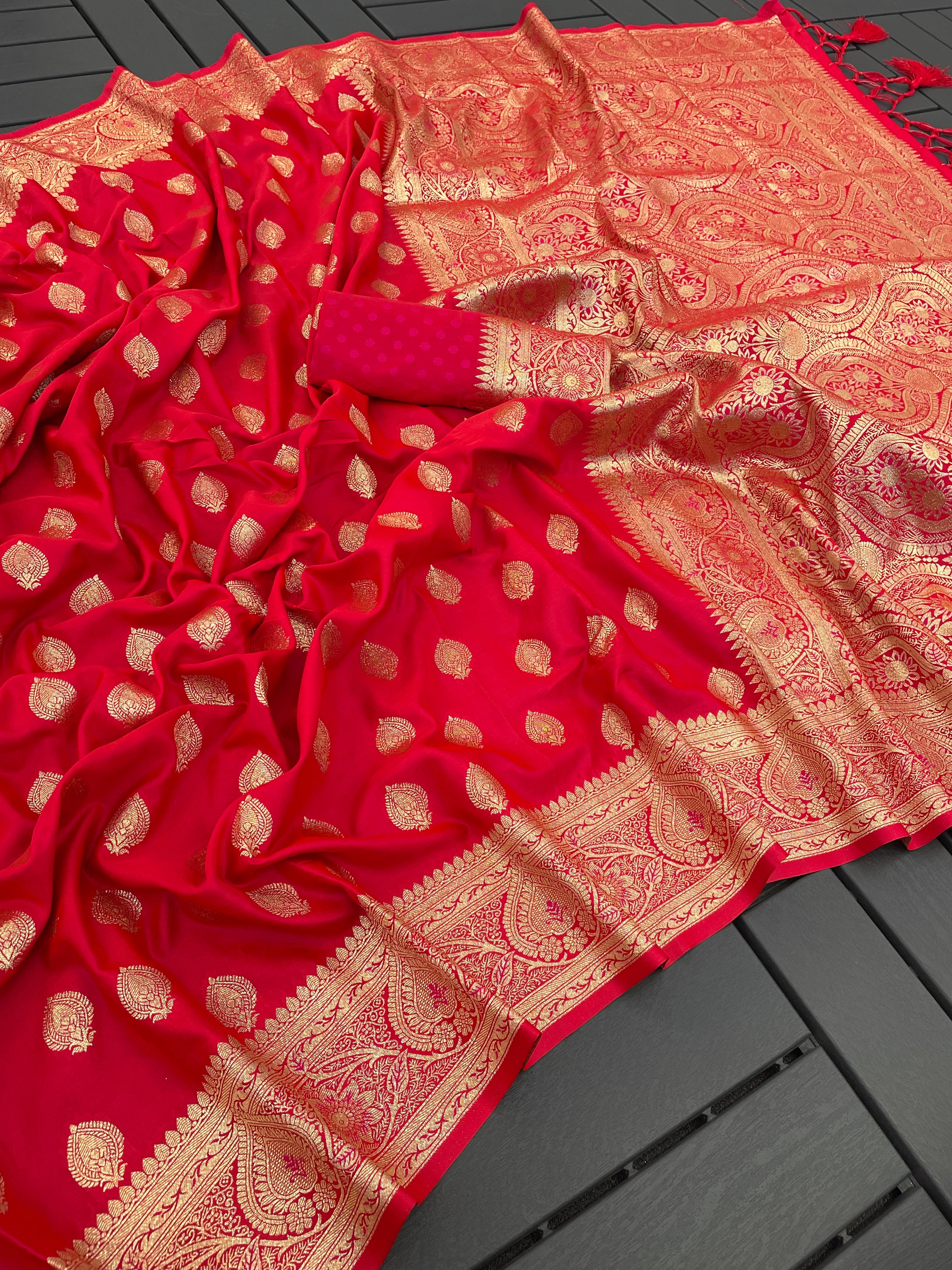 Stunning Red Color Soft Kanjivaram Silk Saree