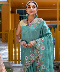 Ethereal Sky Color Soft Silk Saree