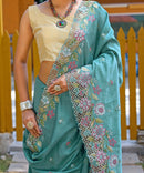 Ethereal Sky Color Soft Silk Saree