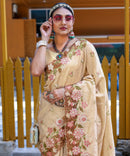 Blissful Beige Color Soft Silk Saree