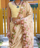 Blissful Beige Color Soft Silk Saree