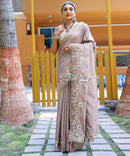 Enigmatic Warm Grey Color Soft Silk Saree