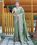 Vivacious Green Color Soft Silk Saree