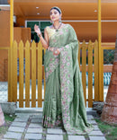 Vivacious Green Color Soft Silk Saree