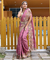 Splendorous Pink Color Soft Silk Saree