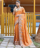 Radiant Orange Color Soft Silk Saree