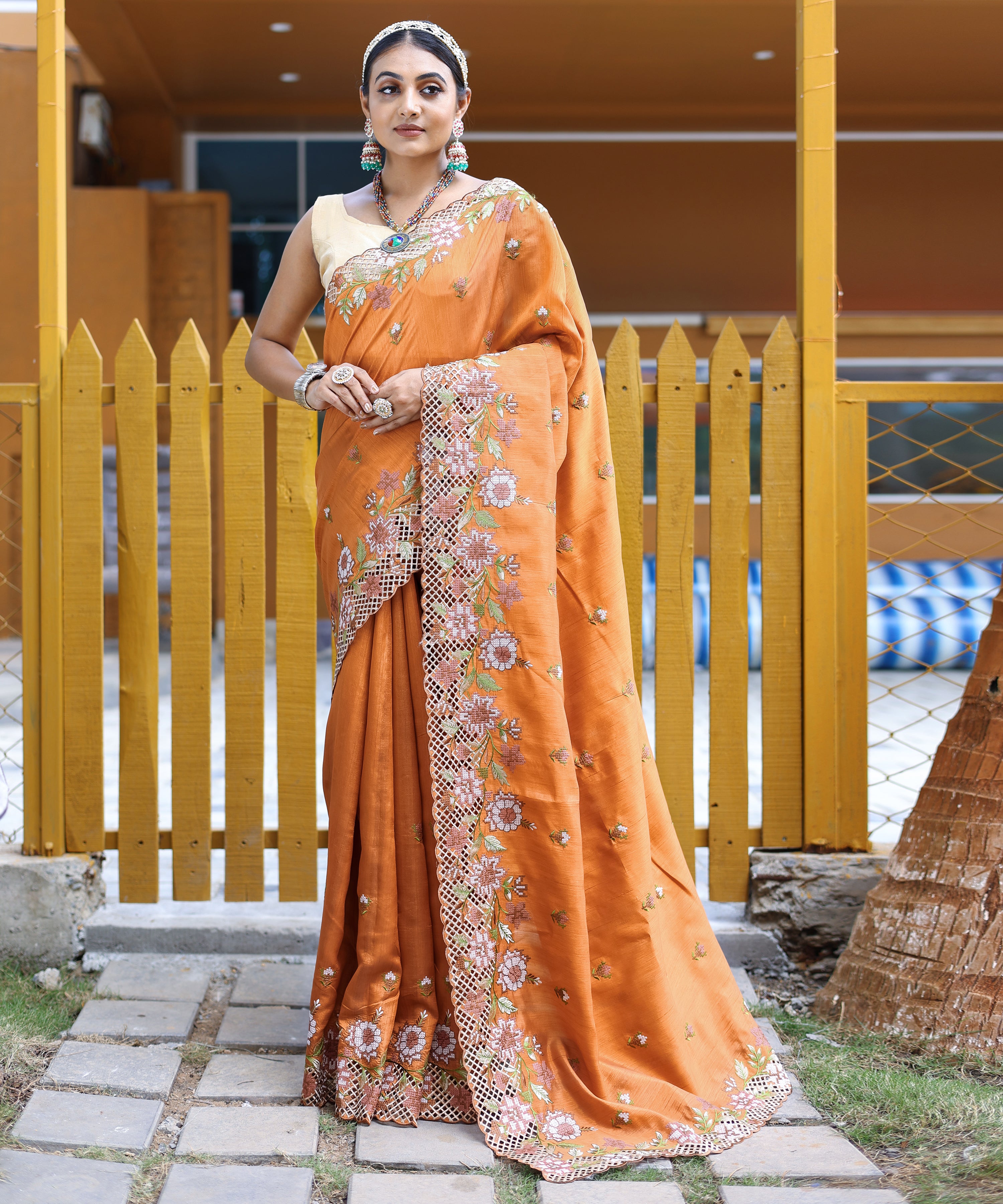 Radiant Orange Color Soft Silk Saree