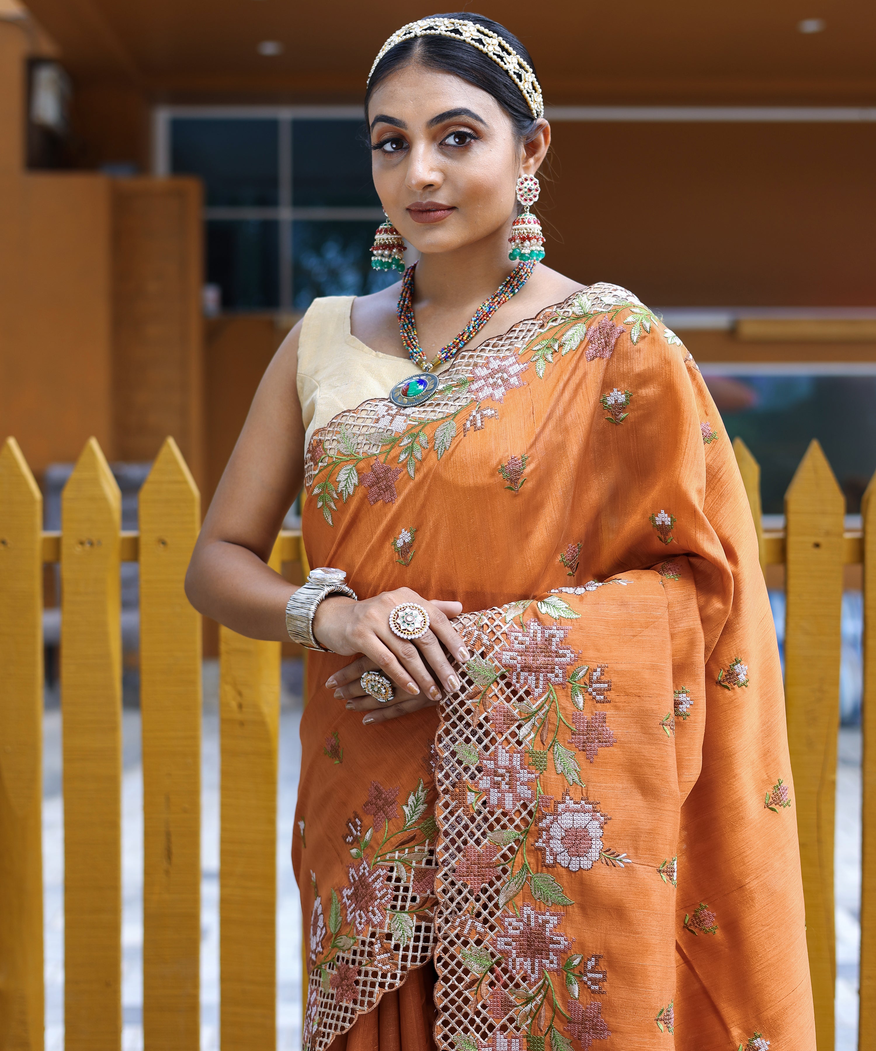 Radiant Orange Color Soft Silk Saree