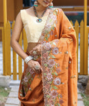 Radiant Orange Color Soft Silk Saree