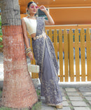 Breathtaking Grey Color Soft Silk Saree