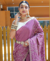 Splendid Pink Color Soft Silk Saree