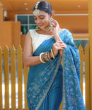 Opulent Blue Color Soft Silk Saree