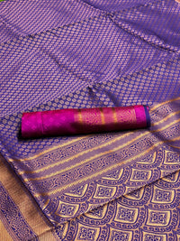 Resplendent Violet Color Art Silk Saree