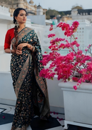 Luxurious Green Color Art Silk Saree