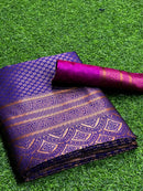 Resplendent Violet Color Art Silk Saree