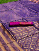 Resplendent Violet Color Art Silk Saree