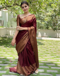 Graceful Maroon Color Art Silk Saree