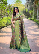 Alluring Green Color Kanchipattu Silk Saree