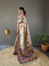 Harmonious Multi Color Semi Silk Saree with Digital Printed Kalamkari Designs