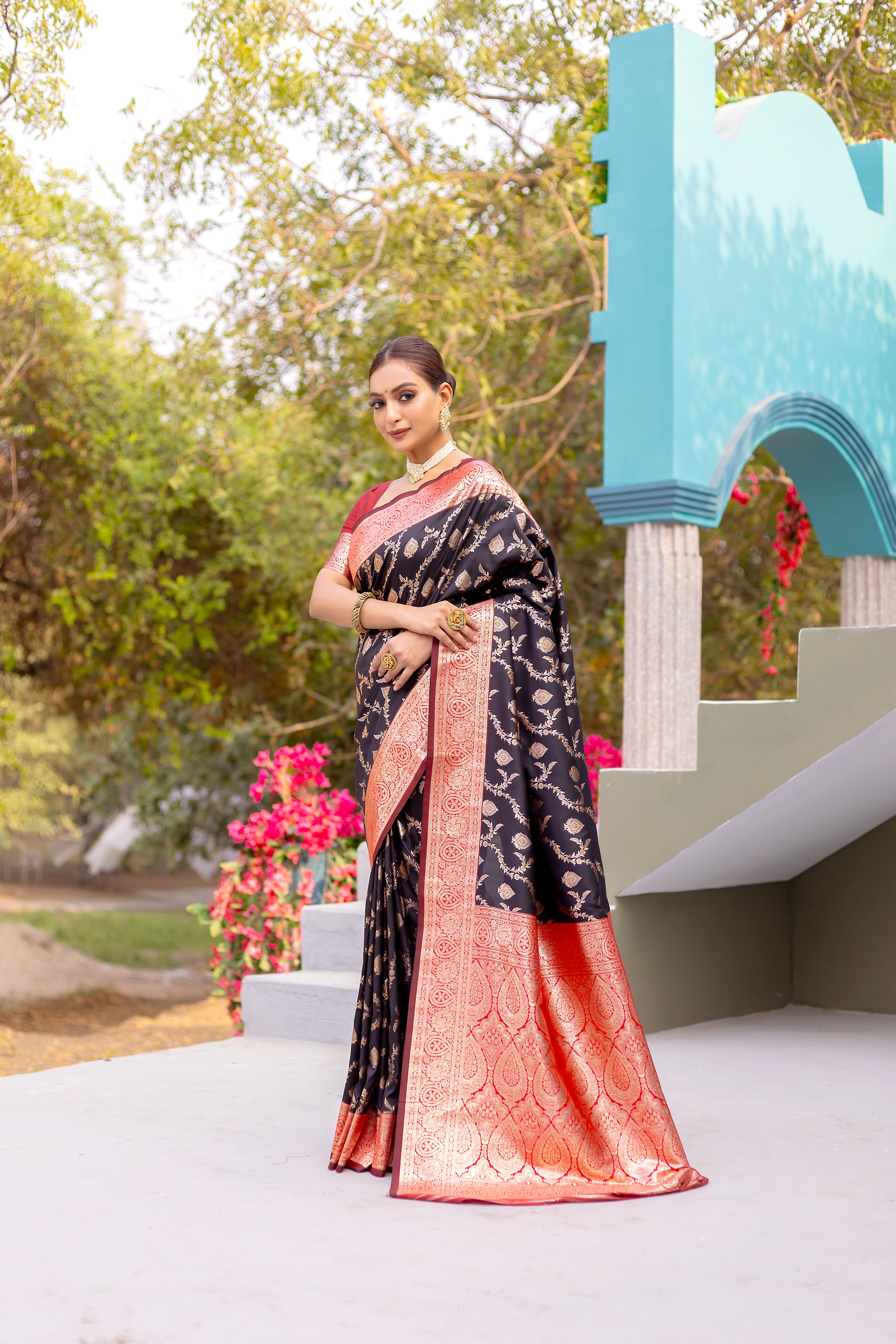 Euphoric Black Color Banarasi Silk Saree