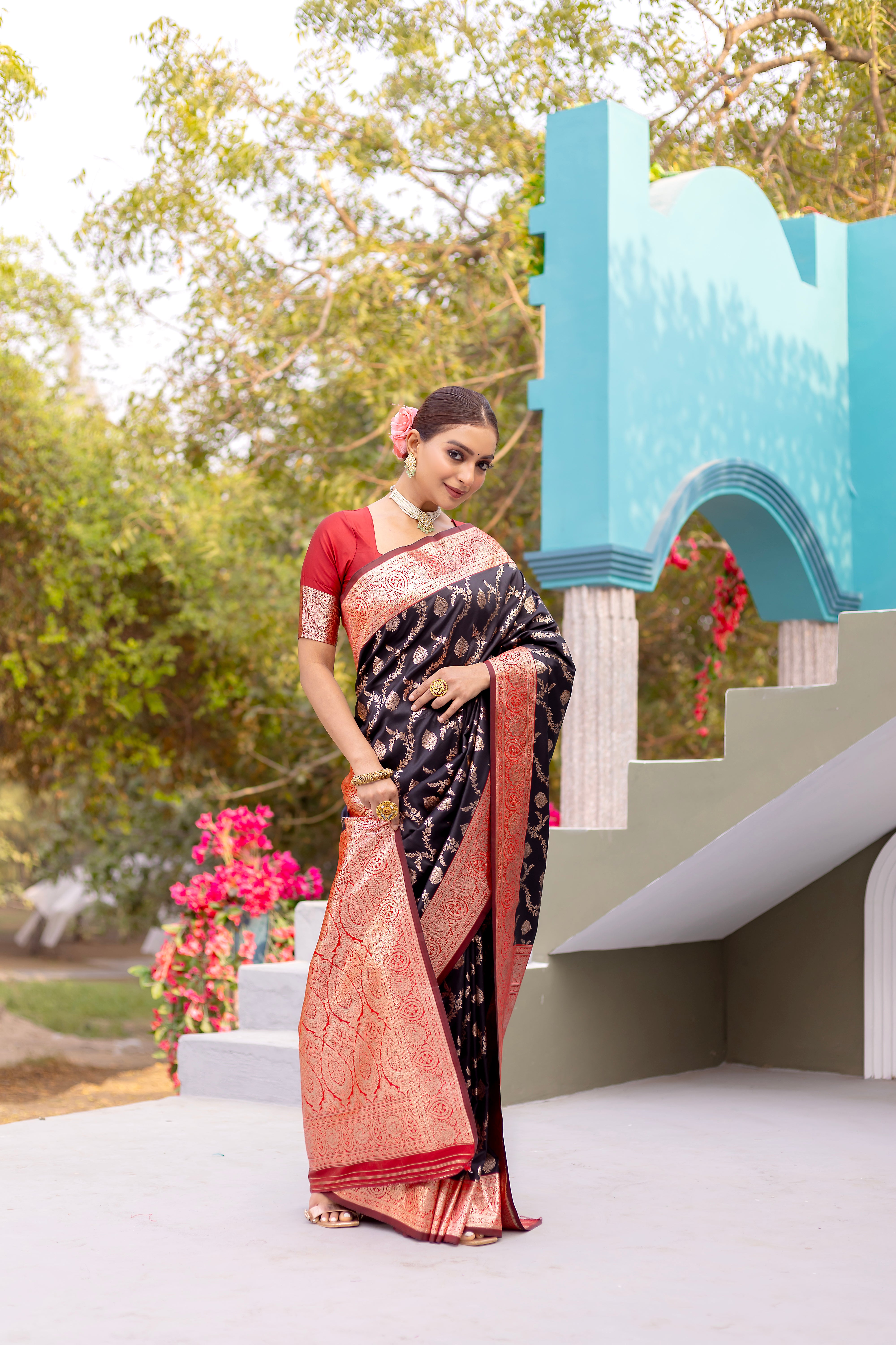 Euphoric Black Color Banarasi Silk Saree