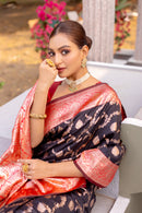 Euphoric Black Color Banarasi Silk Saree