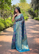 Majestic Blue Color Kanchipattu Silk Saree