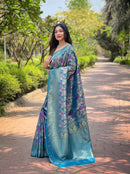 Majestic Blue Color Kanchipattu Silk Saree