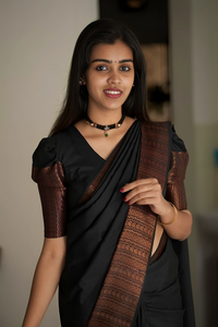 Elegant Black Color Art Silk Saree