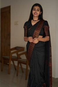 Elegant Black Color Art Silk Saree