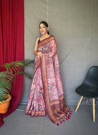 Mystical Multi Color Cotton Saree with Kashmiri Digital Printed Designs