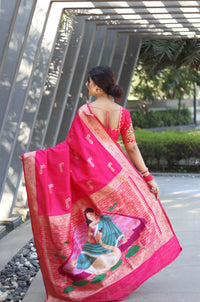 Serene Pink Color Banarasi Silk Saree