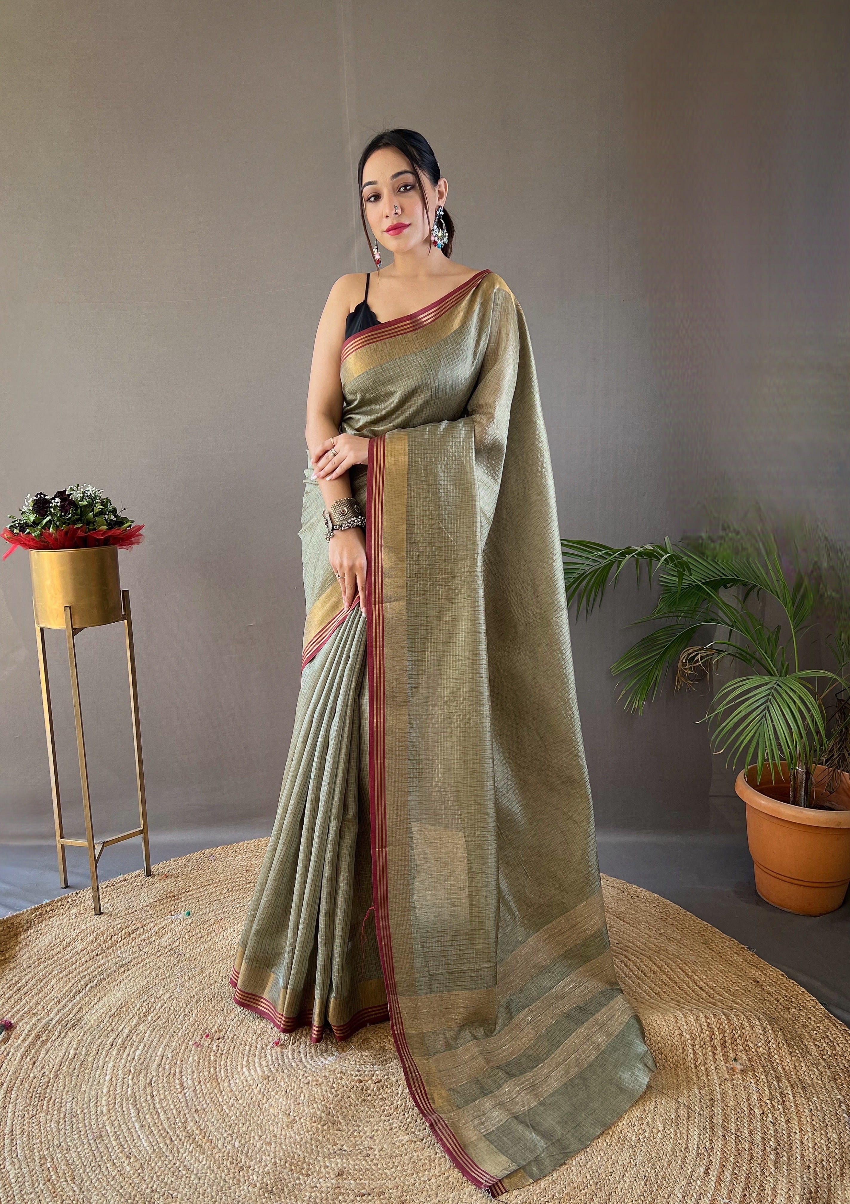 Enigmatic Green Color Soft Silk Saree