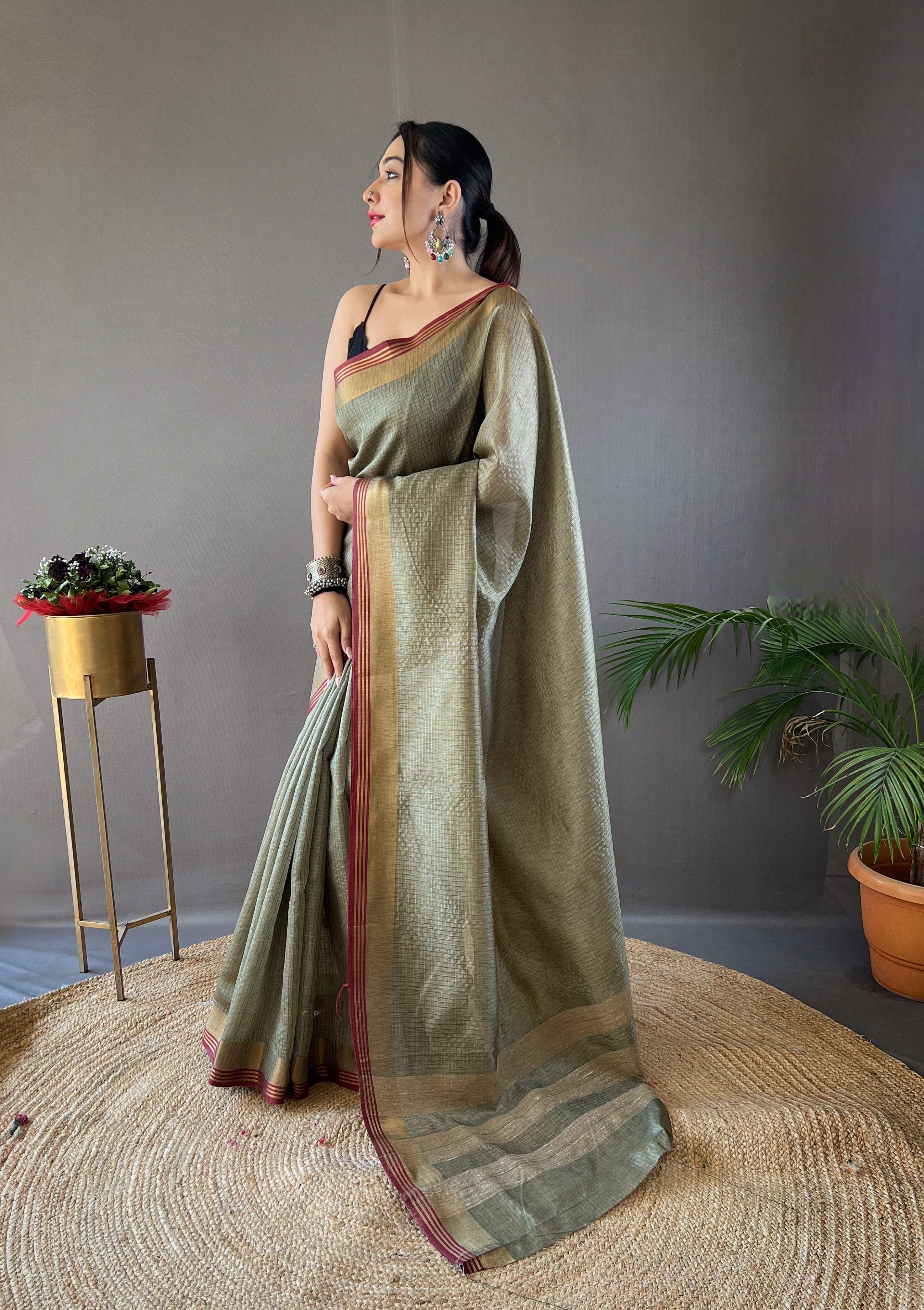 Enigmatic Green Color Soft Silk Saree