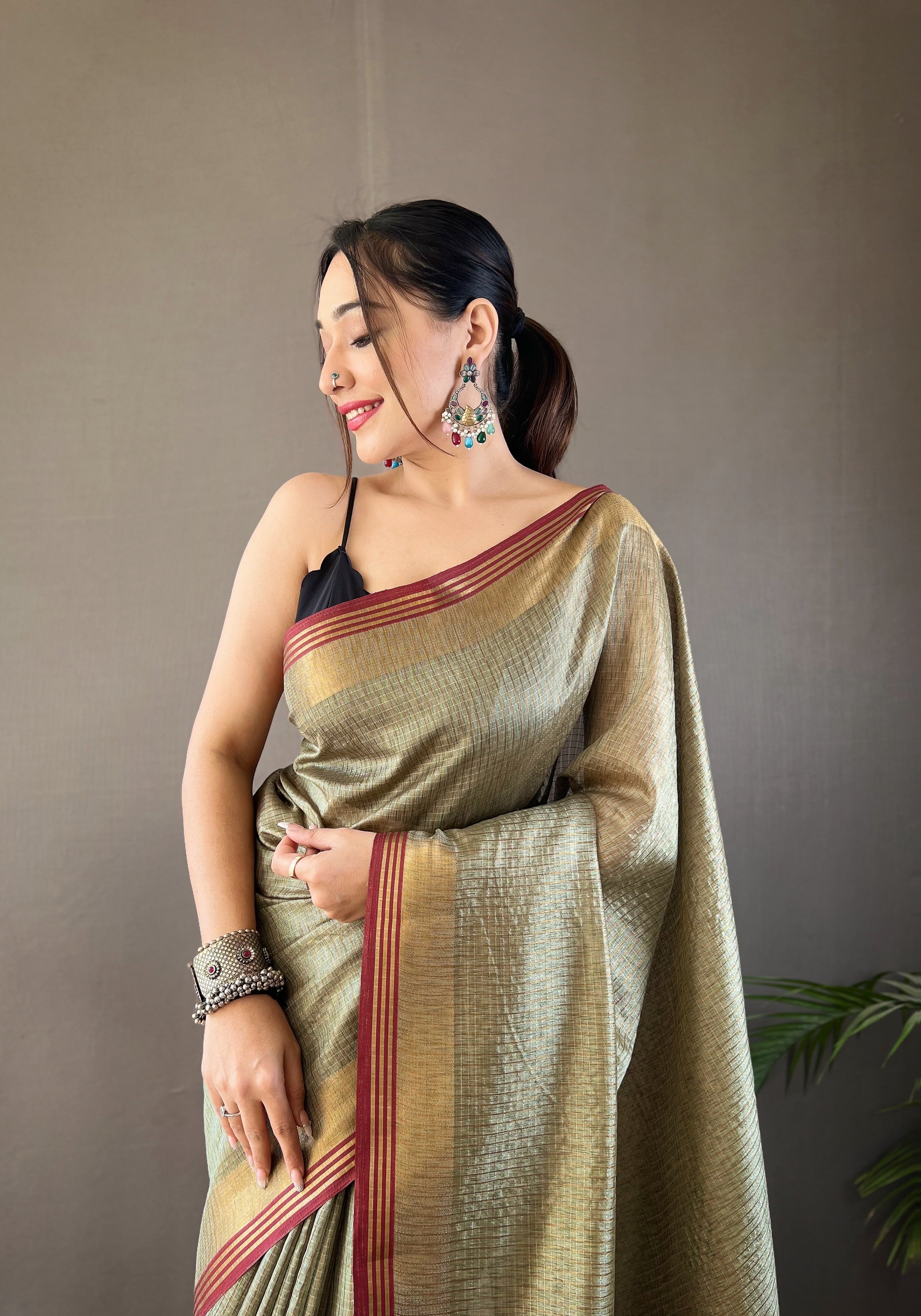 Enigmatic Green Color Soft Silk Saree