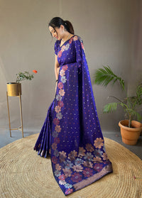 Harmonious Royal Blue Color Soft Silk Saree