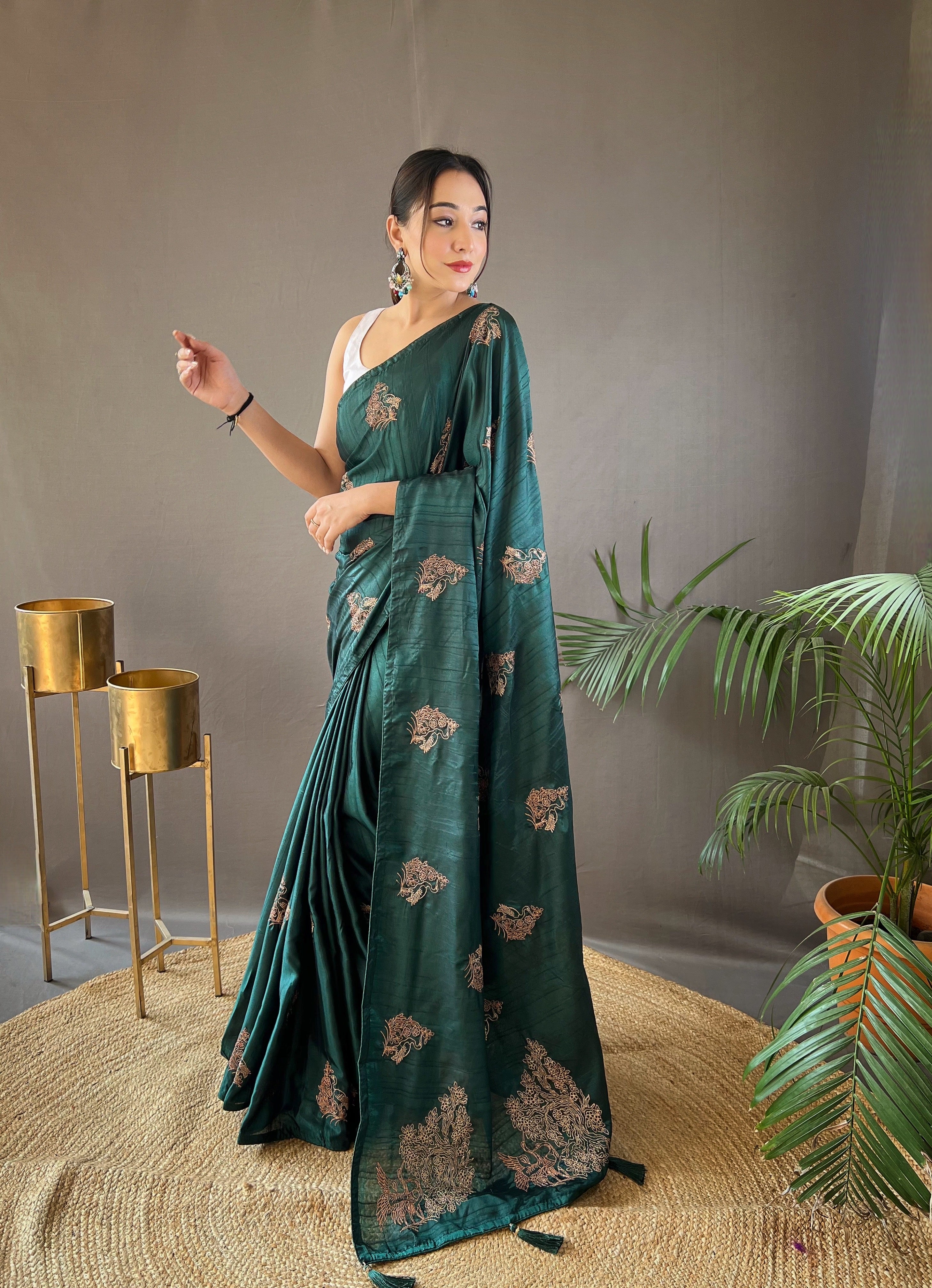 Mesmerizing Green Color Soft Silk Saree