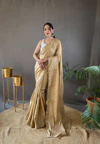 Awe-inspiring Beige Color Soft Silk Saree