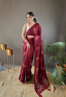 Serene Red Color Soft Silk Saree