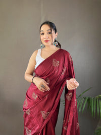 Serene Red Color Soft Silk Saree